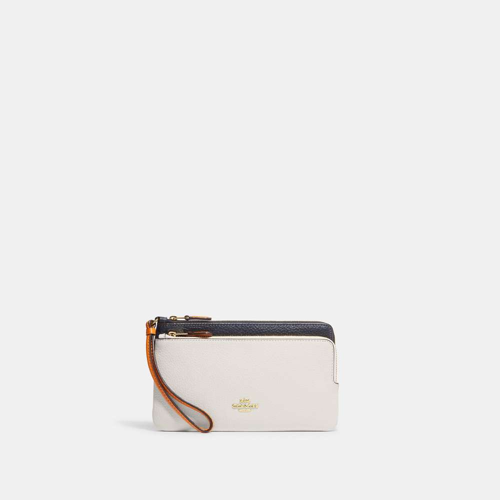 NWT Coach Outlet Double Zip Wallet In Colorblock Signature Canvas